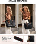 Laptop Tote Bag for Women, Leather Work Tote Bags - Image 7