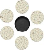 Mid Century Retro Coasters for Drinks Round Leather Coaster - Image 4
