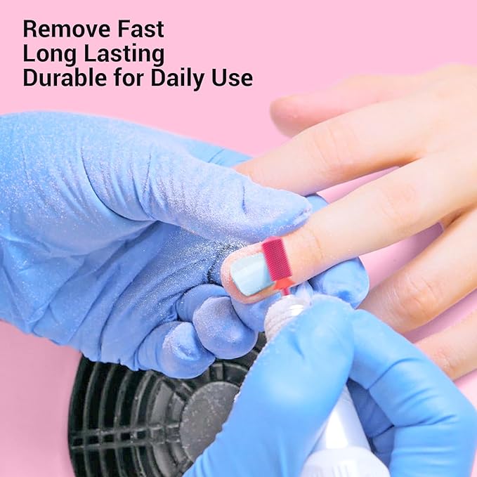 MelodySusie Safety Nail Drill Bits, 3/32'' Smooth Round Top Large Barrel Carbide Bits, Suitable for Manicure Pedicure Cuticle Gel Polishing, Beginners Bits, Pink Blossom, Series Bit-S