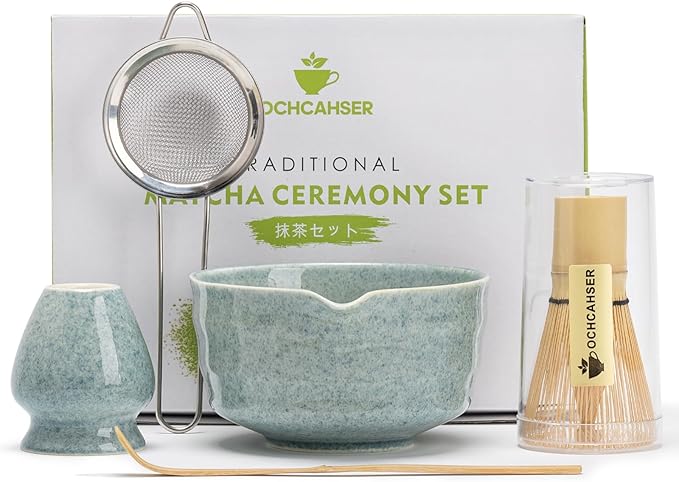 Ochcahser Matcha Set, Matcha Whisk Set Includes 17 oz Matcha Bowl | Matcha by Ochcahser
