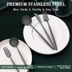 40-Piece Matte Black Silverware Set - Image 4