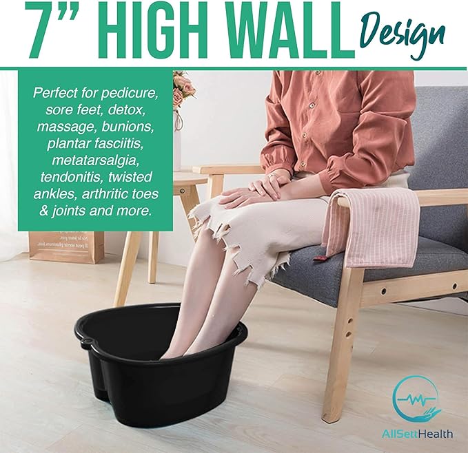 Foot Soaking Bath Basin – Large Size for Soaking Feet | Pedicure and Massager Tub for at Home Spa Treatment | Callus, Fungus, Dead Skin Remover