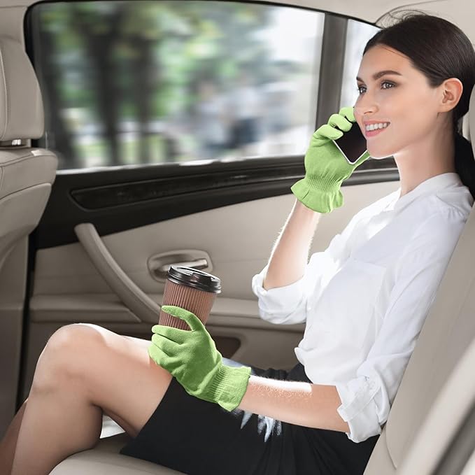 MIG4U Moisturizing Beauty Gloves Touchscreen Overnight Sleeping Glove for Women Dry Hands, Nighttime Lotion, Eczema, SPA, Cosmetic Treatment, Apple Green 1 Pairs Size s/m