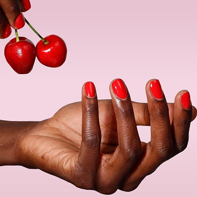 LONDONTOWN lakur Nail Polish - Chip-Resistant, Non-Toxic, Conditions & Hydrates Nails | Glossy Bright Red, Maraschino Cherry, .40 fl oz