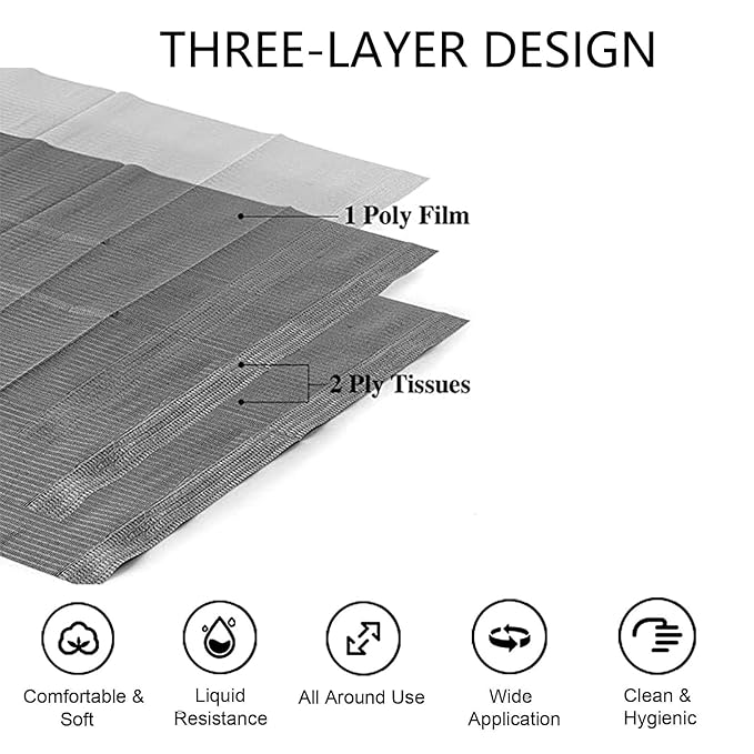 Nail Table Mats Disposable Nail Art Paper Towels,50PCS Black Waterproof 3 Ply Nail Art Paper 13" X 17" Pads for Nail Table Decoration Kit,Nail Art Accessories