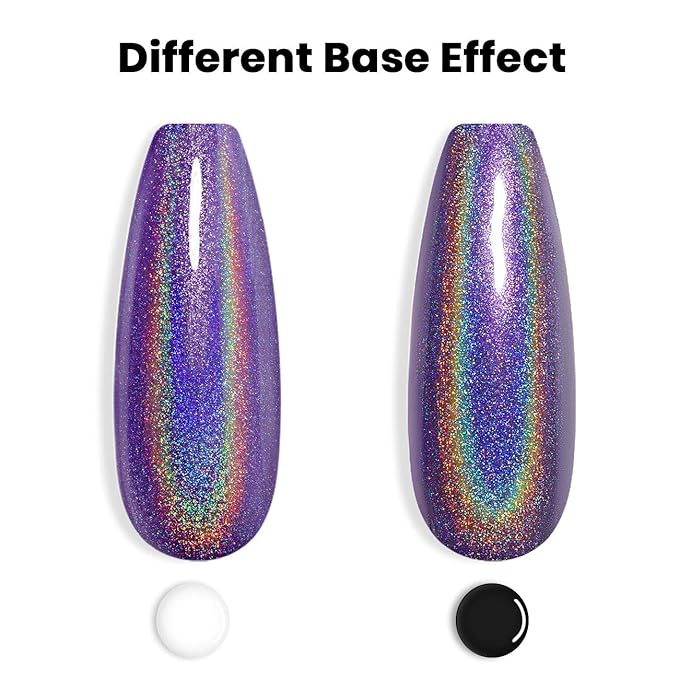 RARJSM Holographic Nail Polish Dark Purple Nail Polish 1 Pack 0.25 Fl.oz Quick Dry Gel Polish Nail Lamp Cured for Salon Home DIY Nail Art Design RAR76