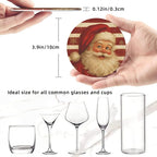 Red Christmas Santa Claus Striped Coasters - Image 3