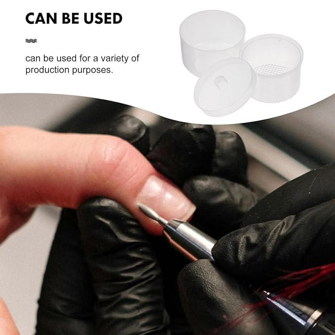 1Set Nail Tool Cleaner Box Reusable Plastic Soaking Container for Manicure and Pedicure Tools Durable Nail Art Tool Bowl with Detachable Lid for Salon and Home