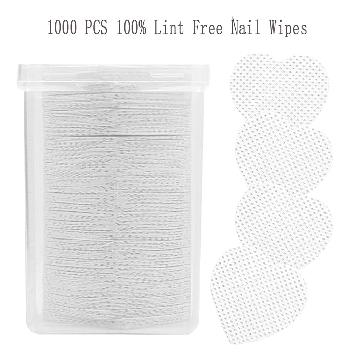 1000 PCS Lint Free Nail Wipes,Nail Polish Remover Wipes for Lash Extension Supplies,Lint-Free Lash Glue Wipes Pads Eyelash Extension Nails Wipes for Nail Polish Remover,Lash Glue Cleaning Pads, White