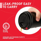 16 oz Paper Coffee Cups with Lids 100 Pack, To Go Cups, - Image 3
