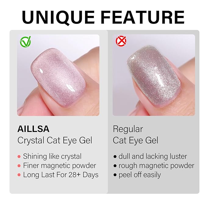 AILLSA Cat Eye Gel Nail Polish Brown Glitter Gold Gel Polish with Magnet, Amber Nude Shimmer Gel Polish Crystal Reflective Jelly Winter Color Translucent UV Gel Salon DIY at Home 0.5 OZ GF24