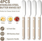 4PCS Stainless Steel Butter Knives Set: 6.3 Inch Cheese Spreader 304 Stainless - Image 2