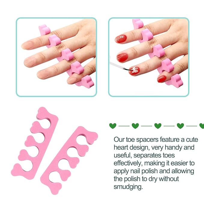 Quacc 12pcs Sponge Toe Separators Soft Finger Separators Toe Divider Spacer for Polishing Pedicure Manicure Coating Gel Painting Nail Art Beauty Accessories