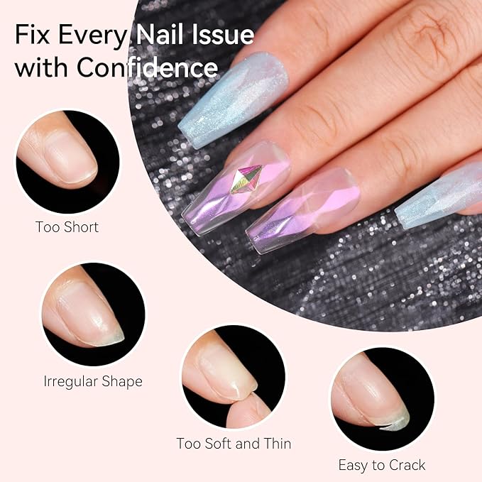 Makartt Medium Coffin Soft Gel Nail Tips: 120pcs 3D Diamond-Shaped Fake Nails Extension, 12 Sizes Full Cover Clear Press-On Tip, Natural Rhombus Lattice, Suit for Chrome Nail Powder