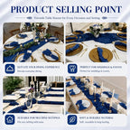 2 Pack Royal Blue Cheesecloth Table Runner 17x108 Inch Boho Rustic Semi Sheer - Image 7