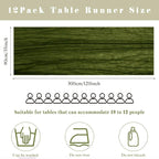 12 Pieces 10FT Olive Green Cheesecloth Table Runner Boho Gauze Fabric Runner - Image 3