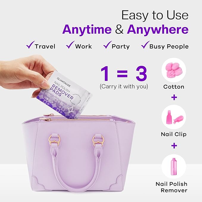 Nail Polish Remover Pads: Acetone Nail Polish Remover Wipes 50 PCS Professional Individually Wrapped Wet Wipes Rapidly Remove Gel Fingernail Polish Travel Kit for Home & Salon Supplies
