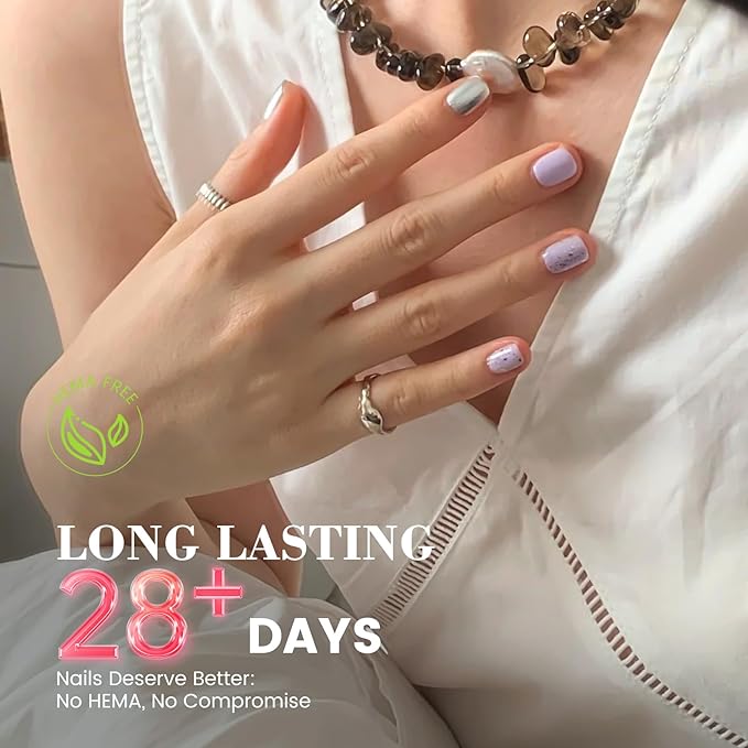 18 ML HEMA and TPO Free Gel Polish, Light Purple One Step Gel Nail Polish 3-in-1, Lavender Gel Nail Polish Pastel Colors, Soak Off U V Gel Polish for Women Girl Nail Lovers