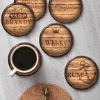 Coasters for Drinks, Ceramic Stone, Wooden Rustic | Farmhouse Wood Absorbent - Image 4
