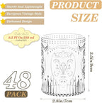 Qinyoung 48 Plastic Vintage Drinking Glasses 8.5oz Stemless Retro Embossed Wine - Image 3