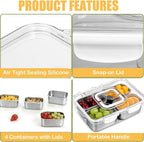 Snackle Box Container, Stainless Steel Divided Serving Tray - Image 8