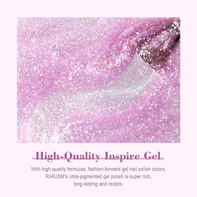 RARJSM Cat Eye Gel Nail Polish Aurora Light Color Velvet Silver Glitter Rose Red Galaxy Clear Shimmer Ice Gel Polish with Magnet Stick LED UV Curing Requires Soak Off Home Salon Single Bottle 15ml