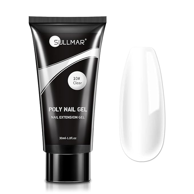 Clear Poly Nail Gel - Builder Gel for Nail Art, DIY Salon at Home (30ml/1fl.oz)