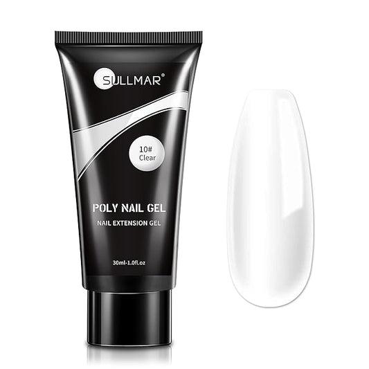 Clear Poly Nail Gel - Builder Gel for Nail Art, DIY Salon at Home (30ml/1fl.oz)