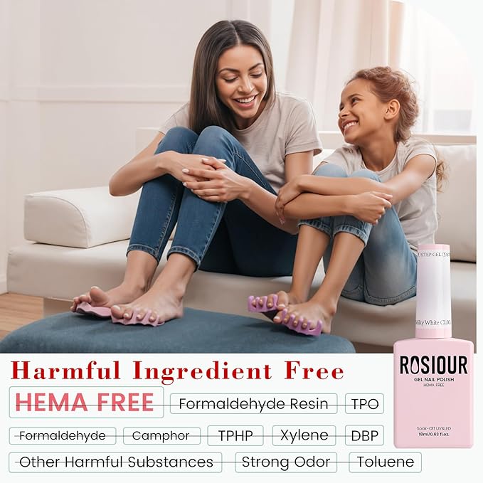 Milky White Jelly Nude Gel Polish, 18 ML HEMA-Free One Step Gel Nail Polish 3-in-1, Sheer White Gel Polish for Women Girls Gift, Translucent Color Soak Off U V Gel Nail Manicure Salon DIY