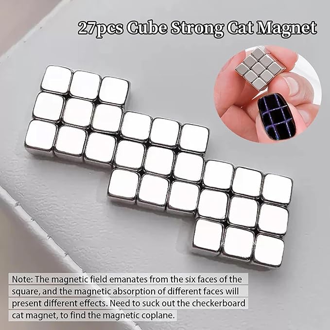 2Pcs/Set Cat Eye Nail Magnet Tool Square Magnet Stick Multi-Function Cat Eye Gel Nail Polish Magnetic Wand Cat Eye Nail Magnetic Magnet for Nails Salon Accessories