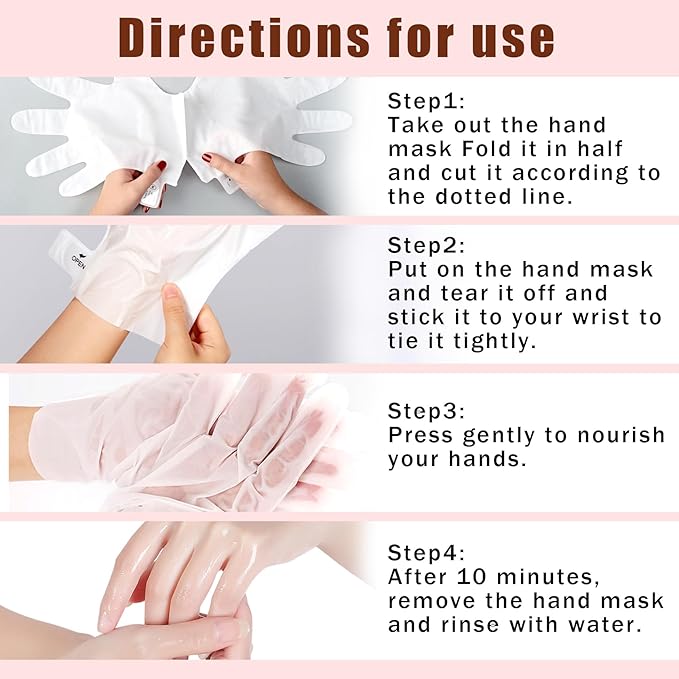12PCS Hand Mask for Dry Cracked Hands,Nourishing Moisturizing Gloves,Hands Moisturizer for Deep Moisturizing,Silky Smooth Gloves,Hand Care Mask Set(A)