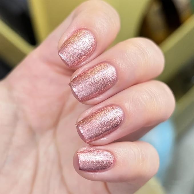 COSMOO Mermaid Pearl Nail Polish Pink Aurora Effect Nail Polish, Fast Drying & Long Lasting, Trendy DIY at Home Nail Gift