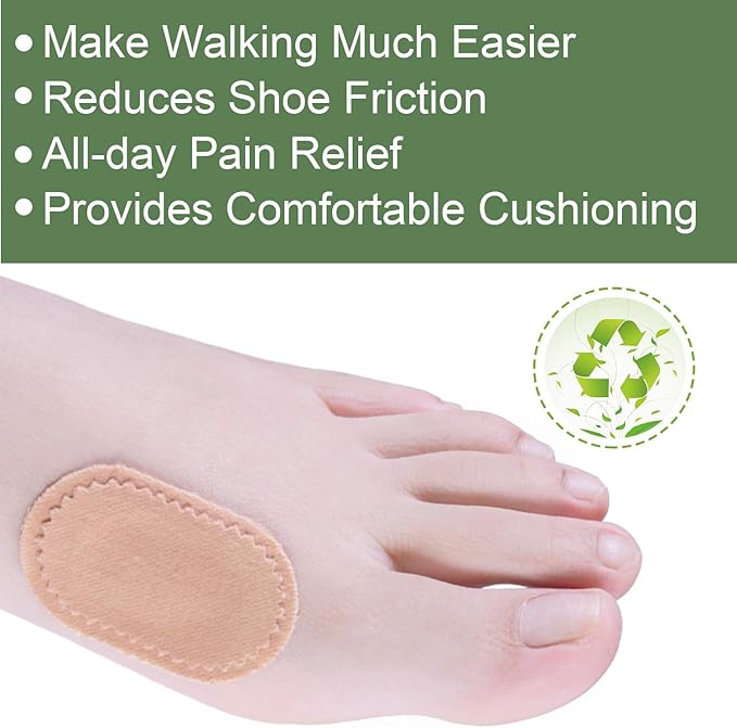 Welnove 36 CT Bunion Cushions Pad - Fabric Toe and Foot Bunion Protector Pads, Bunion Relief Pads for Reduce Rubbing, Callus, Chafing, Friction -Strong Adhesive Stay in Place