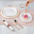 Bestluck 350PCS Rose Gold Disposable Dinnerware - Image 2