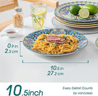 vancasso Ceramic Dinner Plates Set of 6, 10.5 Inch, Microwave Safe | Salad - Image 2