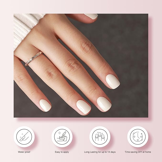 Semi Cured Gel Nail Strips, 20 PCS Gel Nail Stickers Work with UV Light, Gel Nail Wraps, Salon Quality & Easy to Use - Moonlit Frost