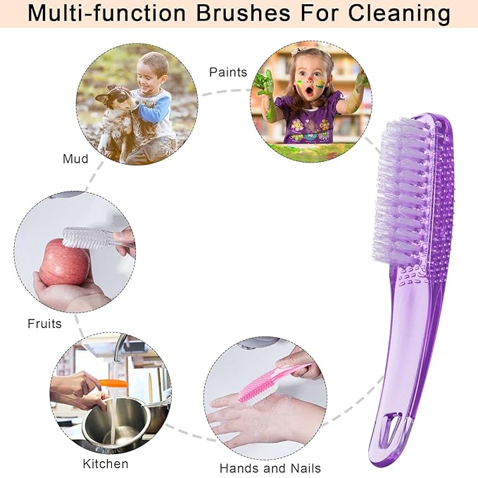 Facial Cleansing Brush, 4 PCS 4 Colors Facial Exfoliating Brush Face Wash Scrub Exfoliator Brush for Makeup,Clear,Pink,Purple,Orange