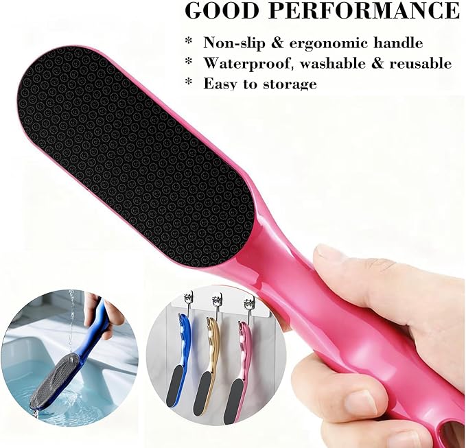 Nano Glass Foot File, Hard Skin Callus Remover with 1PCS Feet Cream, 2Pairs Moisturizing Heel Socks, Professional Foot Care Kit Keep Your Feet Smooth, Pink