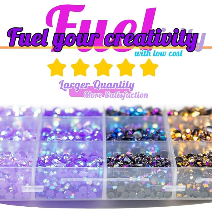 Purple Jelly Resin Rhinestones Bulk 3mm 4mm 5mm Flatback Light Purple Stones for Crafting Colorful AB Non-Hotfix Dark Purple Resin Gems Diamonds for Crafts DIY Tumblers Nails Eyes Face Makeup