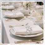 Crystal Metal Napkin Rings Set, Elegant Wedding/Party Table Decor, Shiny - Image 6
