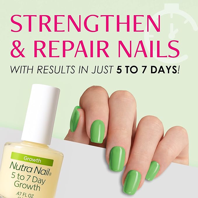 Nutra Nail 5 to 7 Day Growth Treatment - Fast Keratin Nail Hardener & Nail Strengthener for Thin Nails, Brittle & Damaged (0.47 Fl Oz)