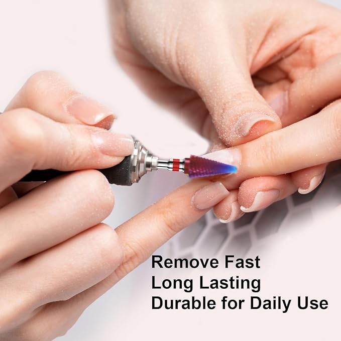 3/32" 2PCS Clean Umberllas Bits Fine Grit Carbide Cuticle Cleaner Bit for Electric Nail Drills – Professional Manicure Tool for Nail Salons and Home Use (F Grit. Purple)