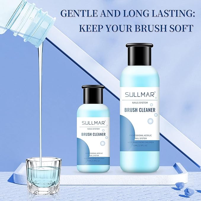 Nail Art Brush Cleaner & Restorer Quickly Clean Gel Nail Brushes Nail Brush Preserver for Any Nail Art Brush DIY Salon at Home 1.35fl.oz