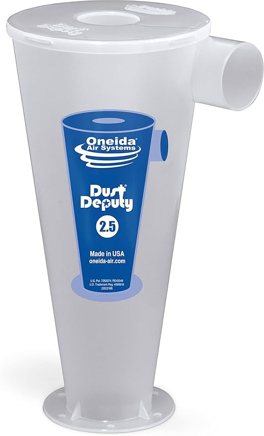 Oneida Air Systems Dust Deputy 2.5 Plus Cyclone Separator XL: Highest CFM Collector for Wet/Dry Shop Vacuums with Lid (New DD 2.5 Plus)