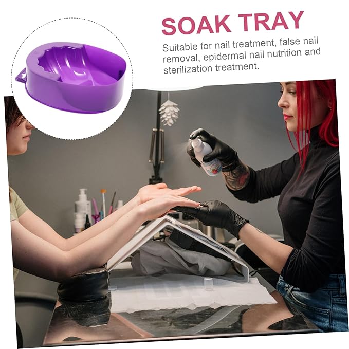 Purple Nail Soaking Bowl Manicure Tools Nail Care Bowl 1pc for Hand Soak and Cuticle Care