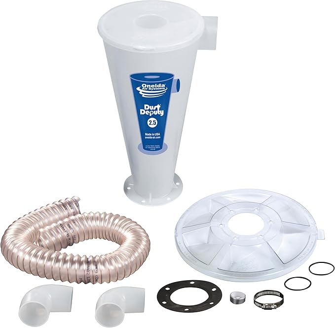 Oneida Air Systems Dust Deputy 2.5 Plus Cyclone Separator XL: Highest CFM Collector for Wet/Dry Shop Vacuums with Lid (New DD 2.5 Plus)