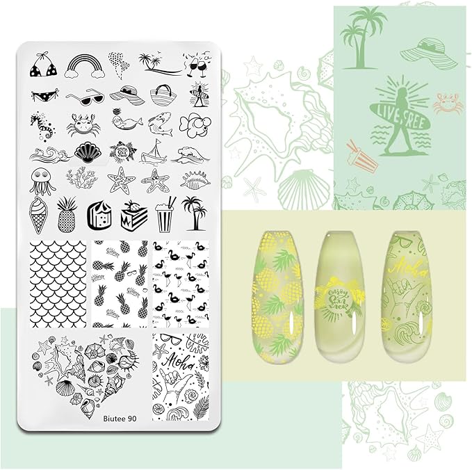 Biutee Nail Stamping Plates 8PCS Nail Stamping Polish Gel and Nail Stamper Kit 10 PCS Nail Art Stamper Plates, French Flower Leaves Animal Lace Halloween Design (10 PCS Plates With 8 PCS Gel)