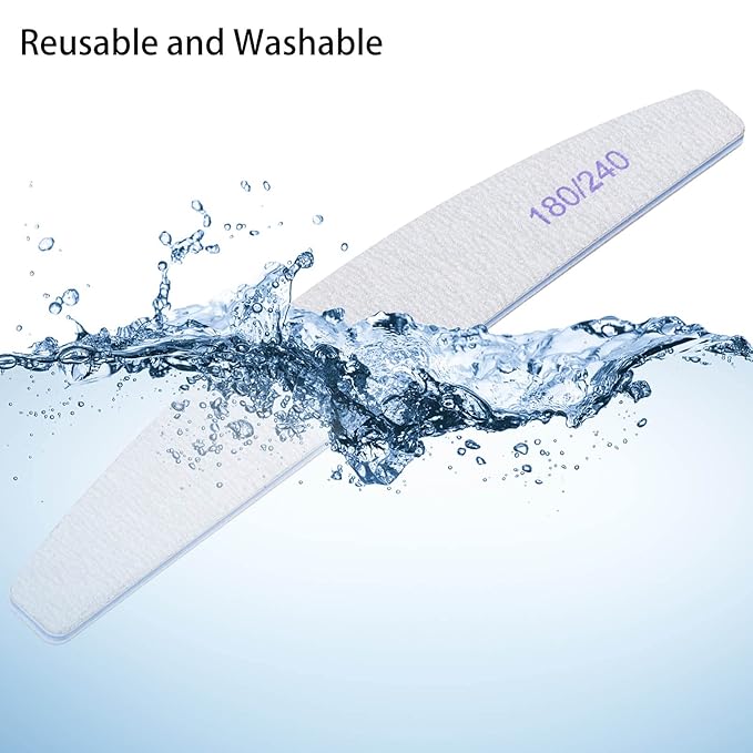 50 Pieces 180/240 Grit Nail Files for Natural Nails, Fingernail Files Double Sided Emery Boards for Nails