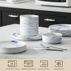 MALACASA 12 Pcs Porcelain Plates and Bowls Sets, Dinnerware Set - Image 4