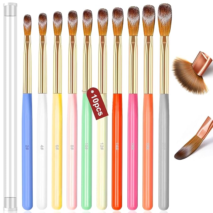 Nail Art Brushes Set,10pcs Nail Art Tool Set Nail Art Design Pen Painting Tools Fingernail Brush Nail Cleaning Brush for Acrylic Application Acrylic Powder 3D Nail Carving Nail Art Brushes Set